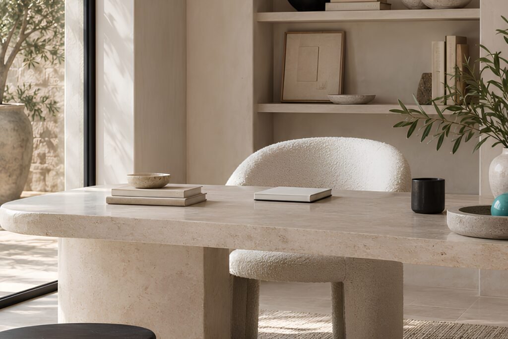 Minimal editorial interior with a polished creative workspace representing clarity, focus, and creative direction