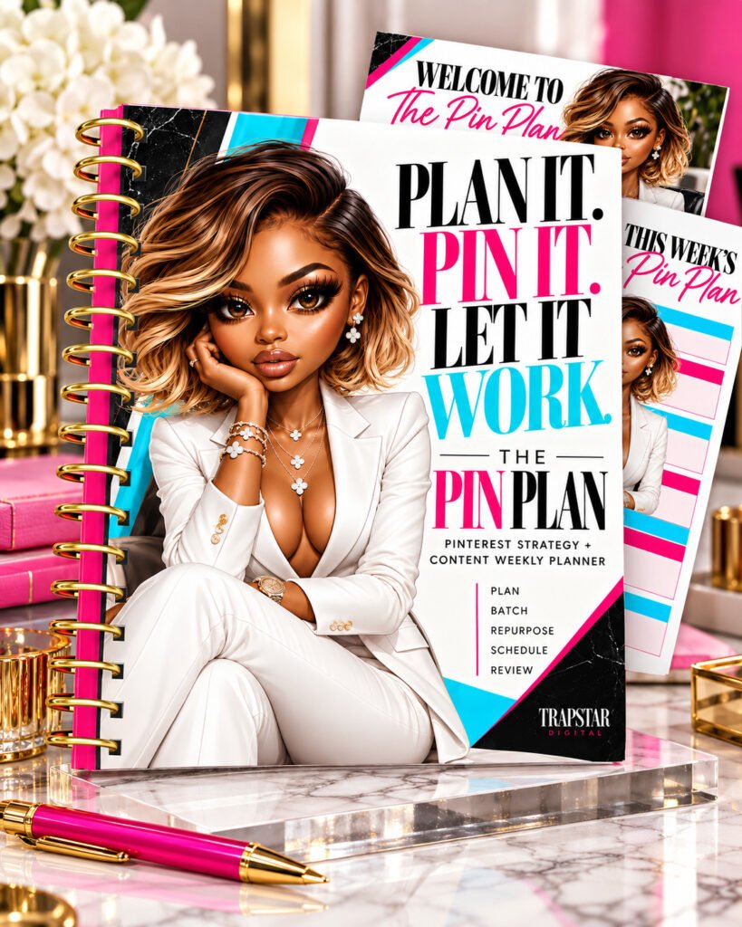 The Pin Plan Pinterest strategy and content weekly planner by Trapstar Digital